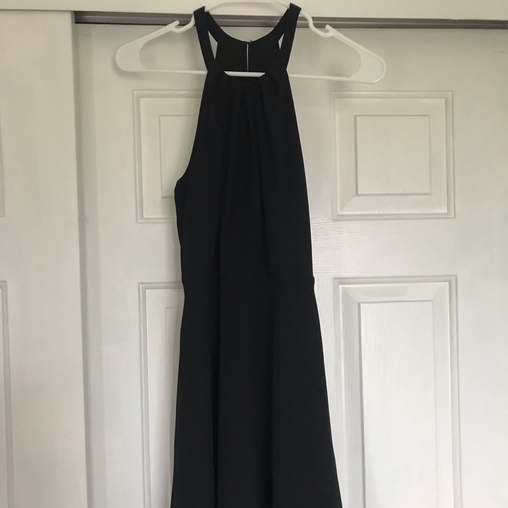EXPRESS BLACK HALTER CHIFFON DRESS
